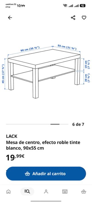 Mesa baja de madera salón