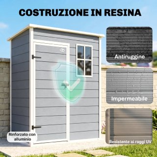 Casetta da Giardino in Resina con Porta Bloccabile