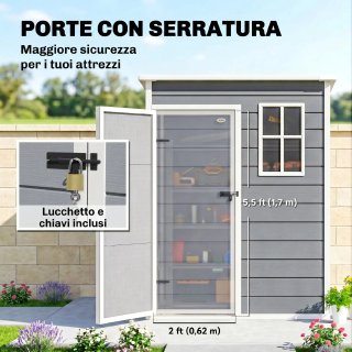 Casetta da Giardino in Resina con Porta Bloccabile