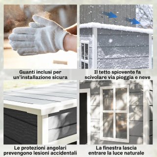Casetta da Giardino in Resina con Porta Bloccabile
