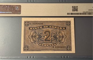 2 Pesetas 1937 Burgos PMG 40