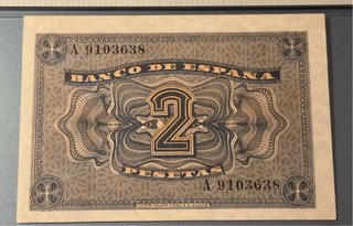 2 Pesetas 1937 Burgos PMG 40