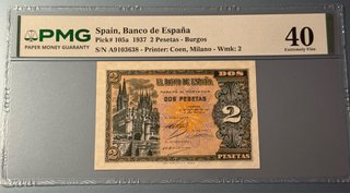 2 Pesetas 1937 Burgos PMG 40