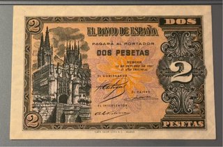 2 Pesetas 1937 Burgos PMG 40