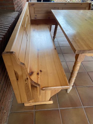 Banco Rinconera Madera Maciza y Mesa
