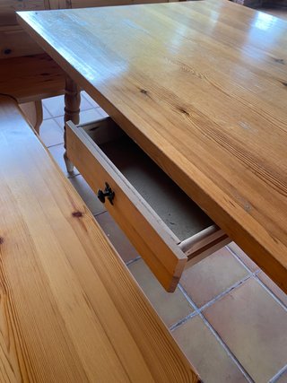 Banco Rinconera Madera Maciza y Mesa