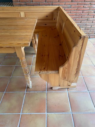 Banco Rinconera Madera Maciza y Mesa