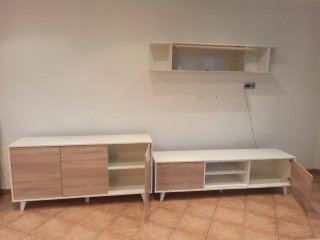 Muebles de comedor modernos blancos y madera