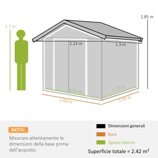 Casetta Giardino in Lamiera con Porte Scorrevoli