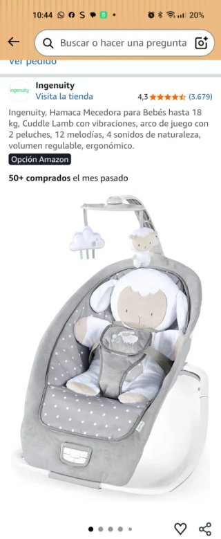 Hamaca Mecedora Ingenuity Oveja