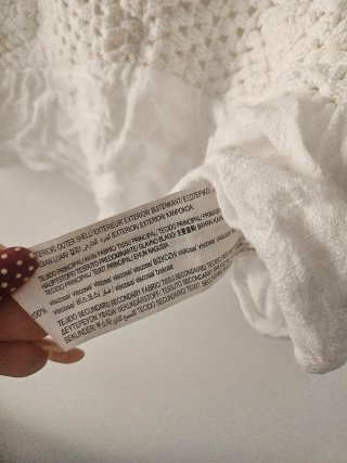 Top Pull&Bear crochet volantes blanco T.M