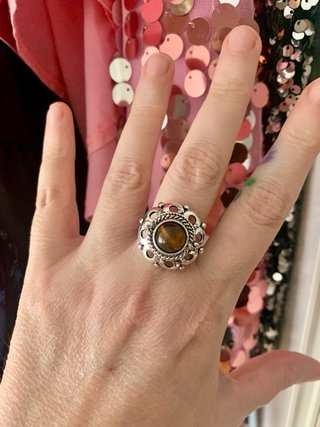 Anillo Vintage Ojo de Tigre Talla 18.5mm