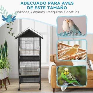 Jaula Pájaros 2 Pisos Convertible