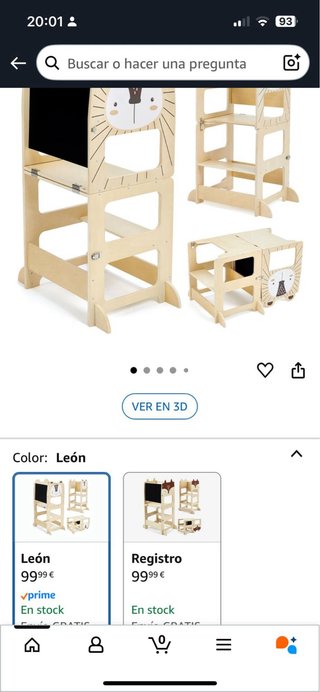 Torre de aprendizaje infantil león