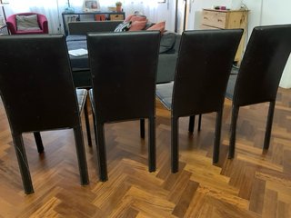 Juego de 4 sillas de comedor negras