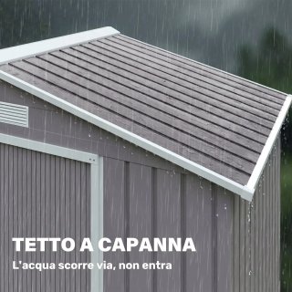 Casetta in Lamiera Grigia con Porte Scorrevoli