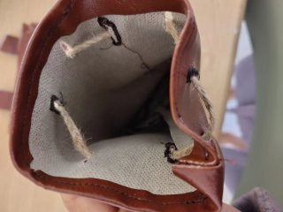 Bolso medieval cuero falso marrón casero