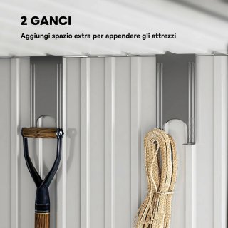 Casetta da Giardino Acciaio con Porte Scorrevoli