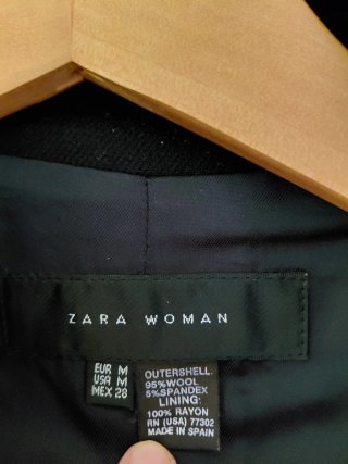 Blazer Zara Negro Militar