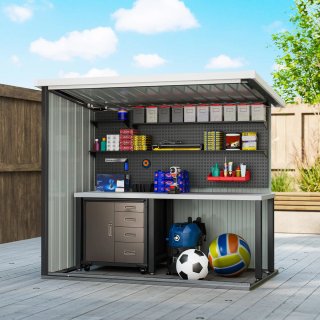 Casetta Giardino Acciaio Doppia Porta 147x86x134cm
