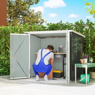 Casetta Giardino Acciaio Doppia Porta 147x86x134cm