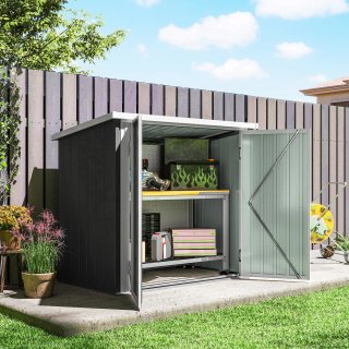 Casetta Giardino Acciaio Doppia Porta 147x86x134cm