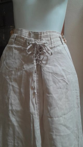 Gonna Maxi Armani Exchange 100% Lino Beige