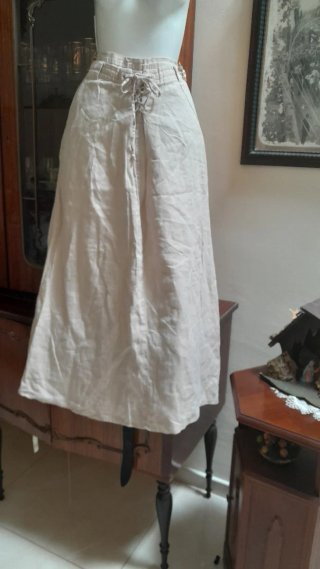 Gonna Maxi Armani Exchange 100% Lino Beige