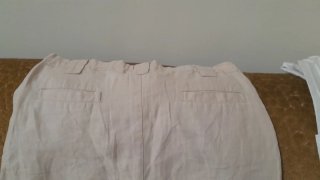 Gonna Maxi Armani Exchange 100% Lino Beige