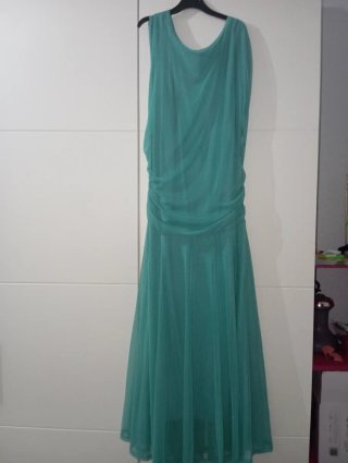 Vestido fiesta mujer talla 40 verde azulado