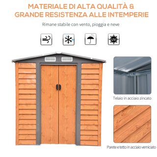 Capanna da Giardino in Acciaio e PP Marrone