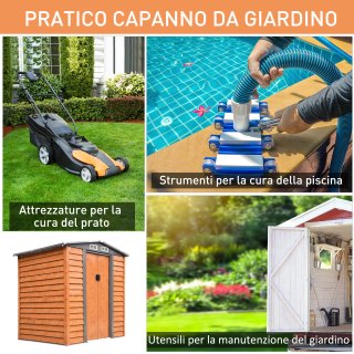 Capanna da Giardino in Acciaio e PP Marrone