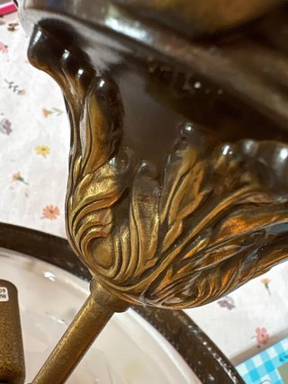 Lámpara de bronce y cristal