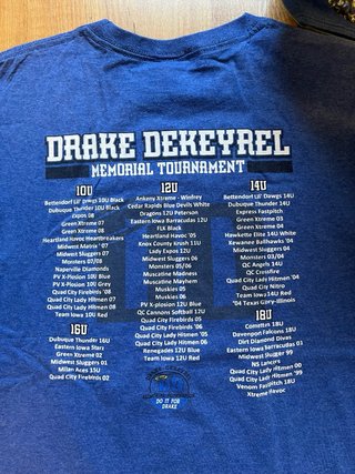 T-shirt Drake DeKeyrel Memorial S uomo vintage usa