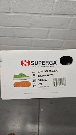 Zapatos Superga verde, velcro, talla 34