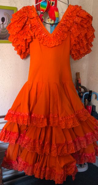 Traje de flamenca naranja