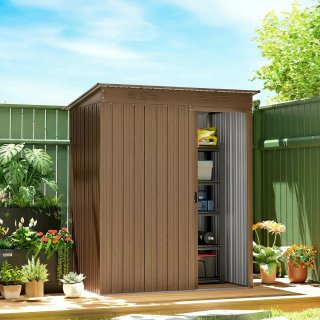 Casetta Giardino Metallo Marrone 159x106x181 cm