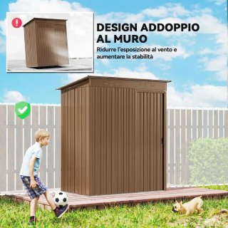 Casetta Giardino Metallo Marrone 159x106x181 cm