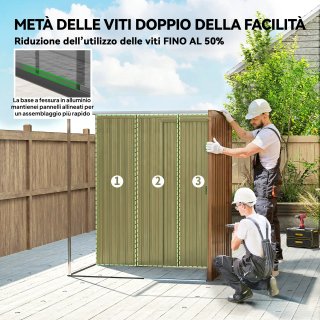 Casetta Giardino Metallo Marrone 159x106x181 cm