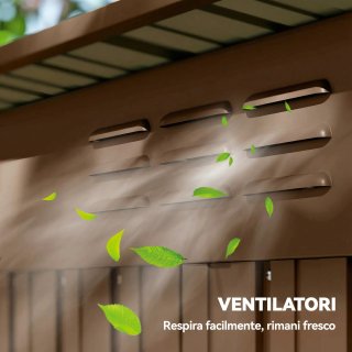 Casetta Giardino Metallo Marrone 159x106x181 cm