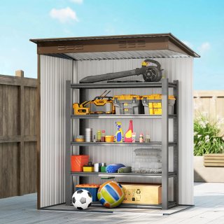 Casetta Giardino Metallo Marrone 159x106x181 cm