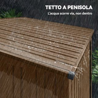 Casetta Giardino Metallo Marrone 159x106x181 cm