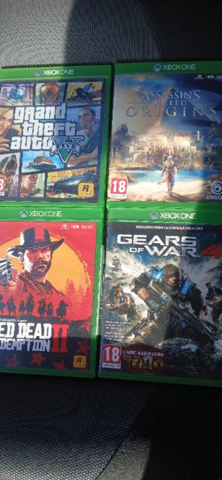 Pack 4 Juegos Xbox One: GTA V, RDR II, AC Origins,