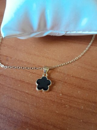 Collana  fiore nero oro