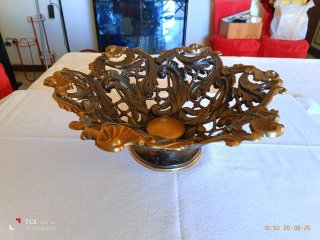 Centrotavola Vintage Traforato Bronzo