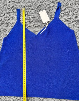 Top Mango Lurex Azul Eléctrico Talla XL