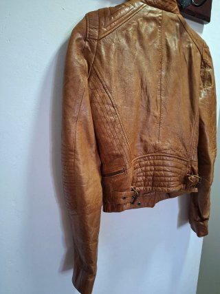 Chaqueta de piel Zara marrón Talla XS