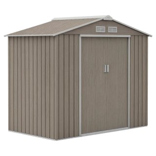 Casetta da Giardino in Metallo 2.1x1.3m Marrone