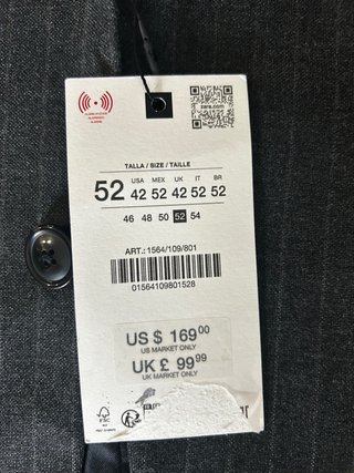 Americana Zara Gris Rayas Talla L