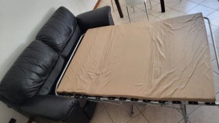 Divano letto in pelle nero Chateau d'Ax